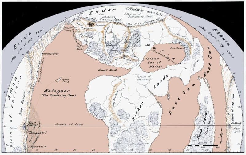 Mapa Completo Del Se Or De Los Anillos Tierra Media