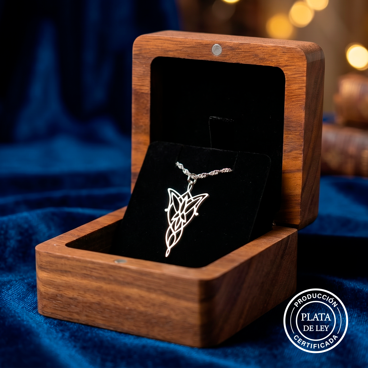 Collar de Arwen - La Estrella de la Tarde en Plata de Ley