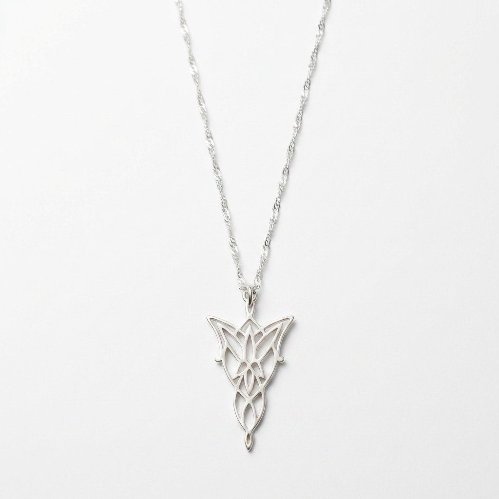 Collar de Arwen - La Estrella de la Tarde en Plata de Ley
