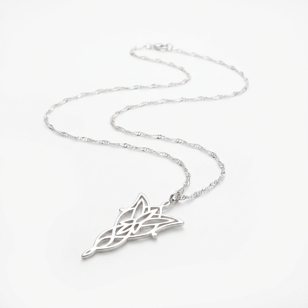 Collar de Arwen - La Estrella de la Tarde en Plata de Ley