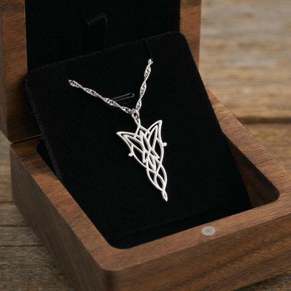Collar de Arwen - La Estrella de la Tarde en Plata de Ley