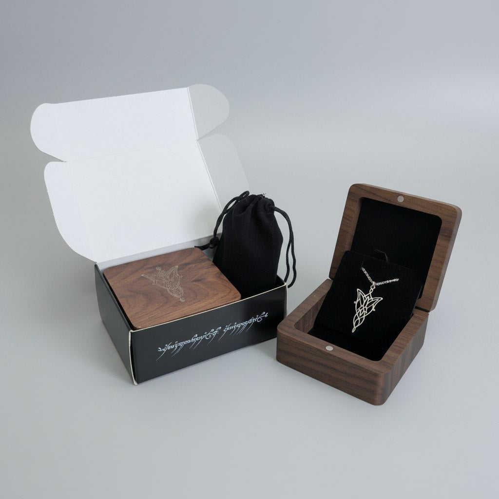 Collar de Arwen - La Estrella de la Tarde en Plata de Ley