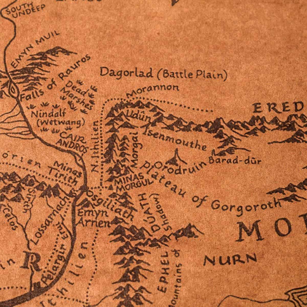 Mapa de la Tierra Media Mordor