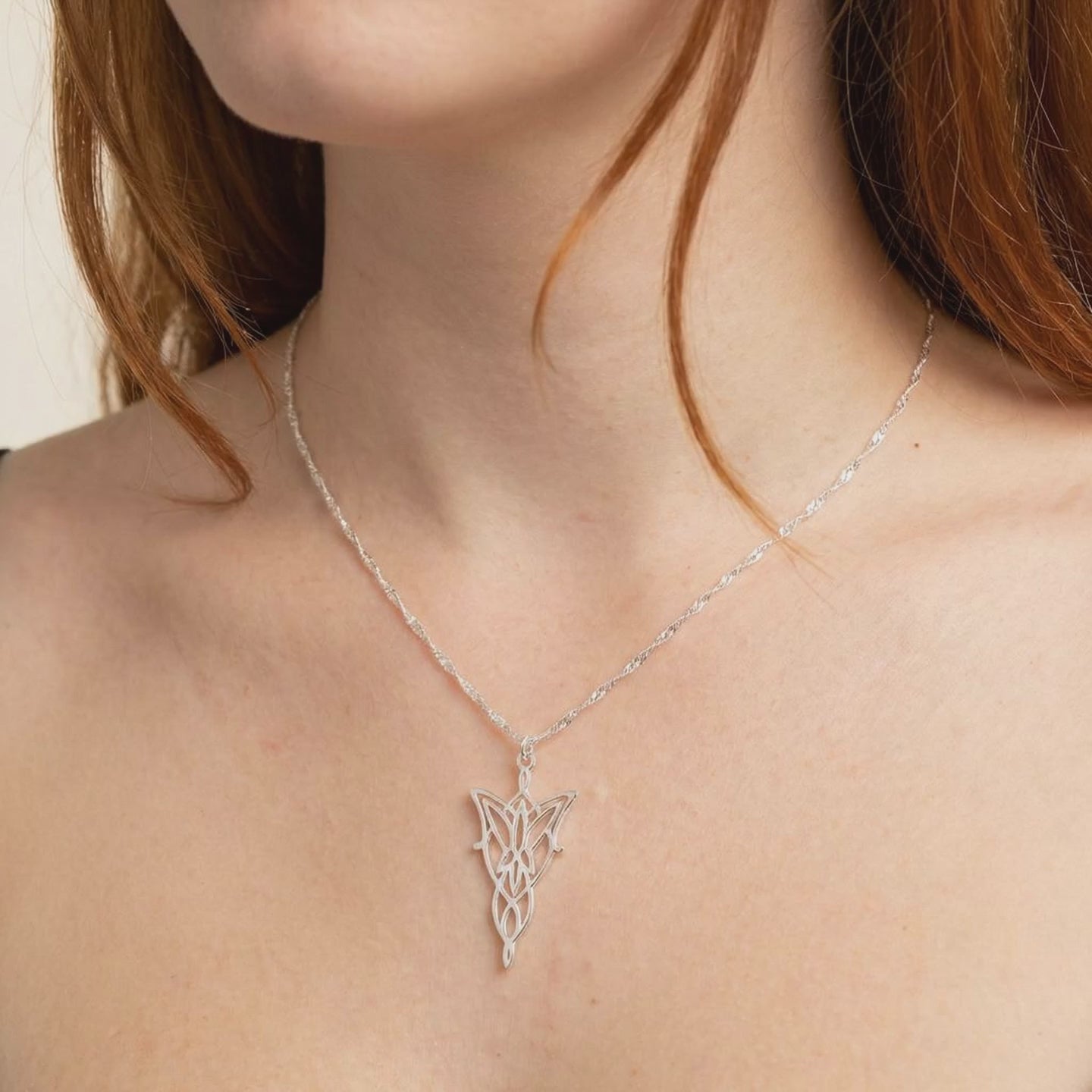 Collar de Arwen - La Estrella de la Tarde en Plata de Ley