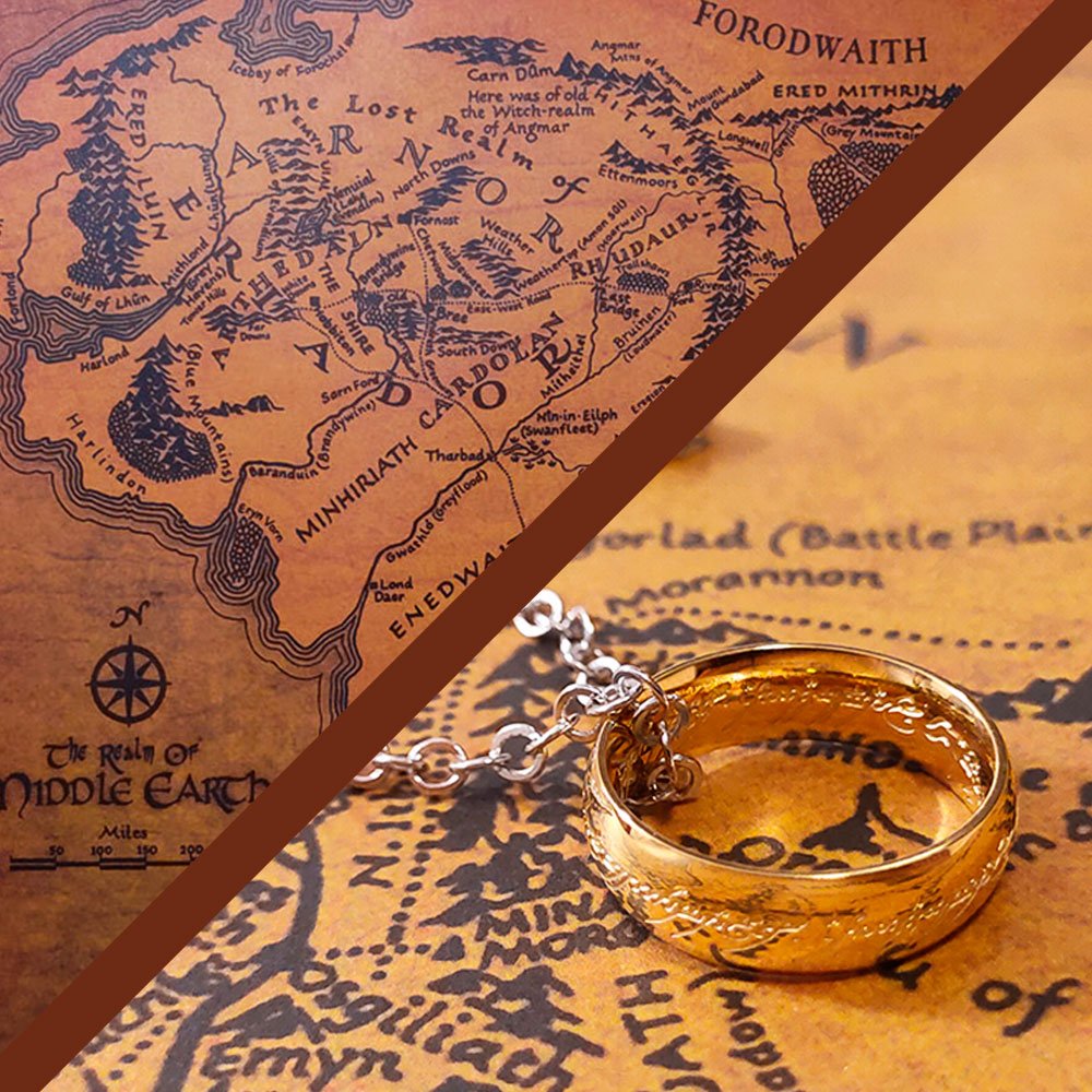 Pack Bilbo Bolsón - Mapa de la Tierra Media y Anillo Único